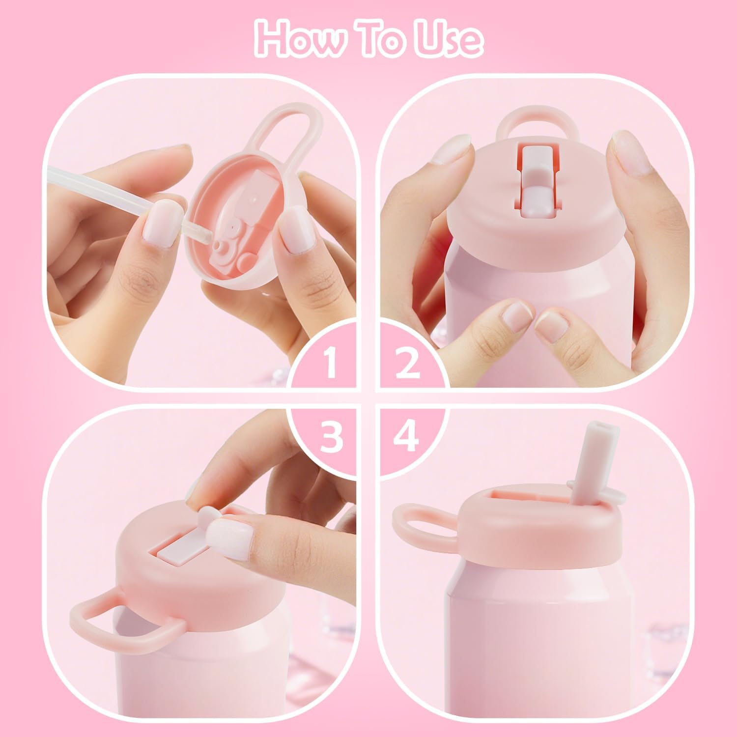 4-Pack 4-Color Soda Can Lids with Straws, Leak-Proof Soda Can Cover Lids with 2-in-1 Sip & Straw | Universal Fit for Standard Cans | Dishwasher Safe, Easy Take-Apart Cleaning - Image 7