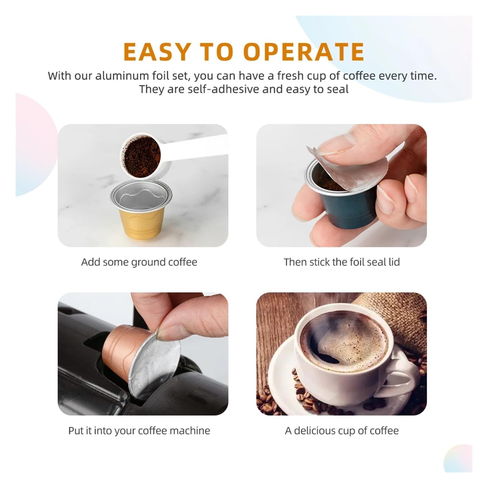 Cápsulas de papel de aluminio vacías rellenables desechables, 100 Uds., cápsulas de café compatibles con(100PCS Red)