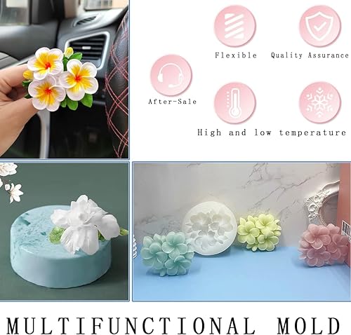 Miniatura 7 de KuuGuu 3 moldes de silicona de flores, hibisco plumeria, rosa, fondant, para Sugarcraft, decoración de cupcakes, jabón, arcilla polimérica,