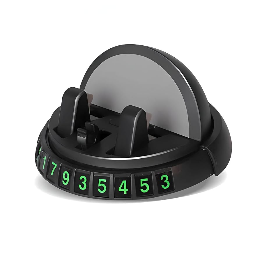 Car Mount Stand - 360° Rotating Dashboard Phone Holder with Adjustable Viewing Angle, Black