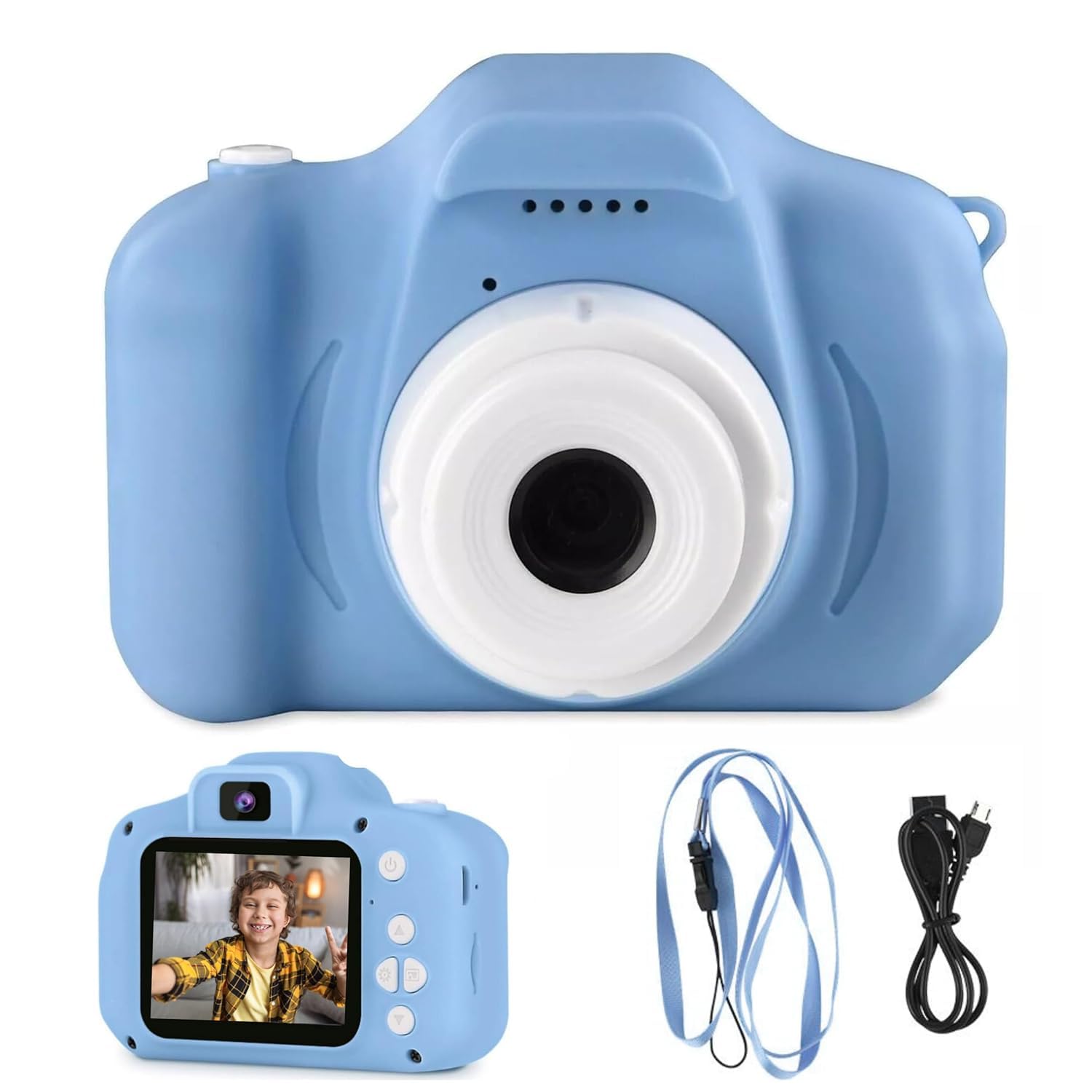 HIKIN SUPERMARKET™ Kid's Digital Camera 1080P HD Mini Video Camcorder with 2Inch LCD Screen, Durable & ChildSafe Design, for Boys & Girls (Bubbly Blue)-image-33