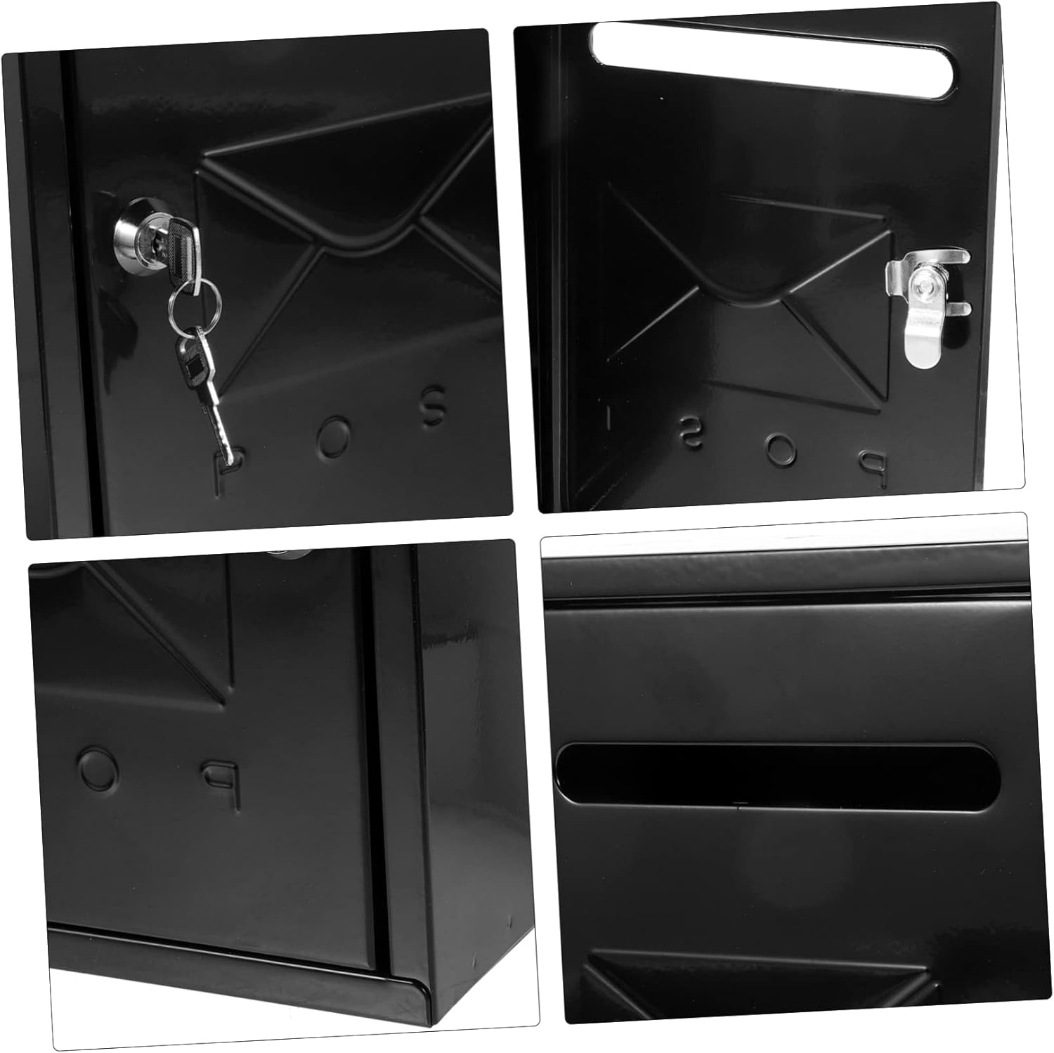 Wall-Mount Retro Mailbox Lock Outdoor Letter Box for Home Sturdy Metal Design Style for Garden Decor