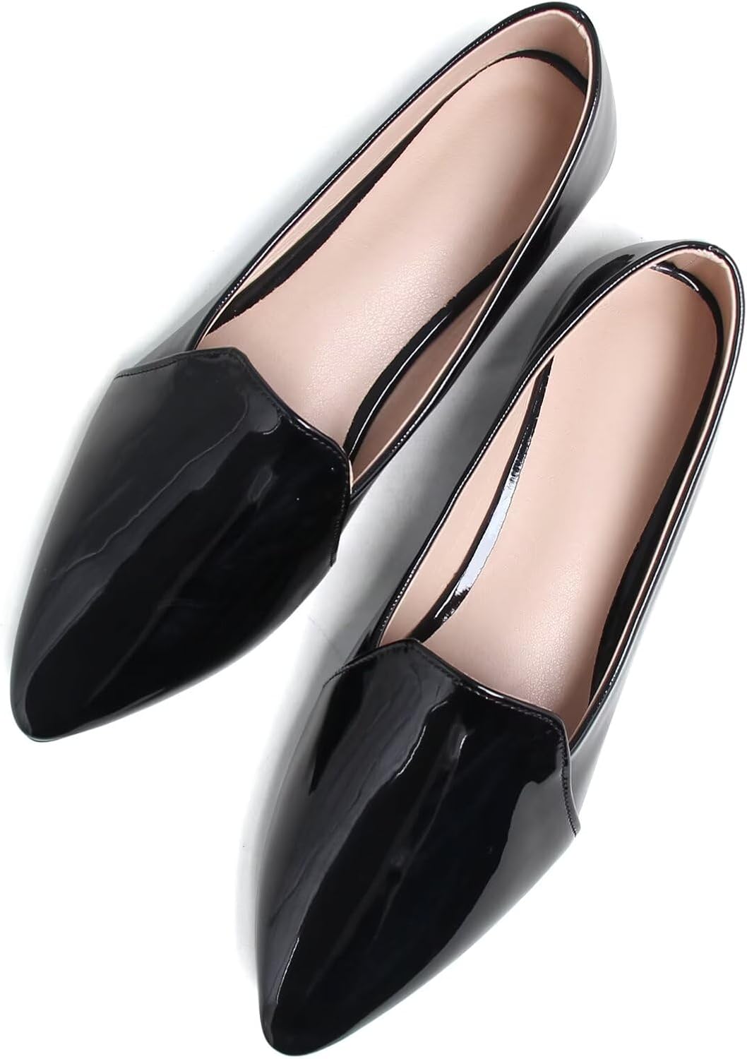 SAILING LU Women's Faux Suede Pointed Toe Ballets Flats Comfortable Ballet Shoes Dressy Slip-Ons Walking Ballerina Loafers