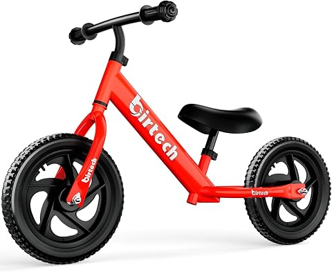Birtech Balance Bike 2 Years Old 12 inch Training Bike Gift Kids Toddlers | Lightweight Carbon Steel Frame with Adjustable Handlebar/Seat for 2-5 Years Old No Pedal