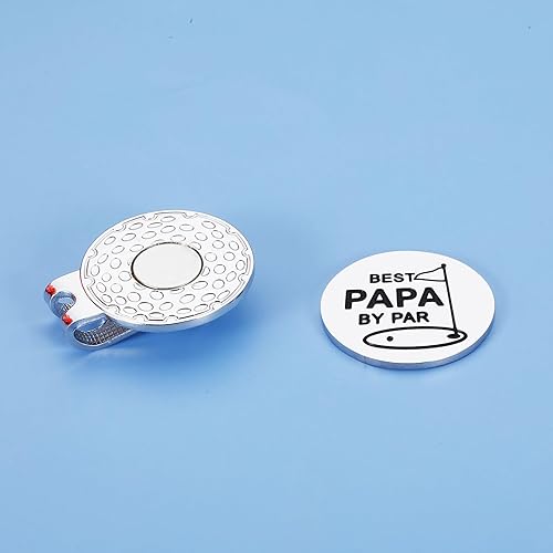 Miniatura 4 de GGOJAGST Best Papa by Par - Calcetines de Navidad para hombres, regalo de golf para papá, marcador de pelota con clip magnético para sombrero de