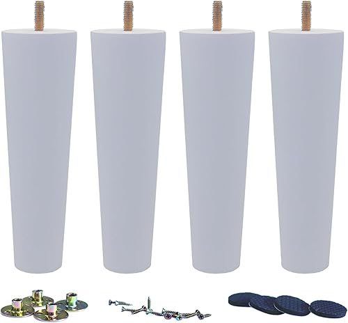 Miniatura 7 de WEICHUAN Sofá redondo negro de madera maciza para muebles, sofá otomano, sofá biplaza otomana, mesa de tocador, patas de sofá de 8 pulgadas, negro,