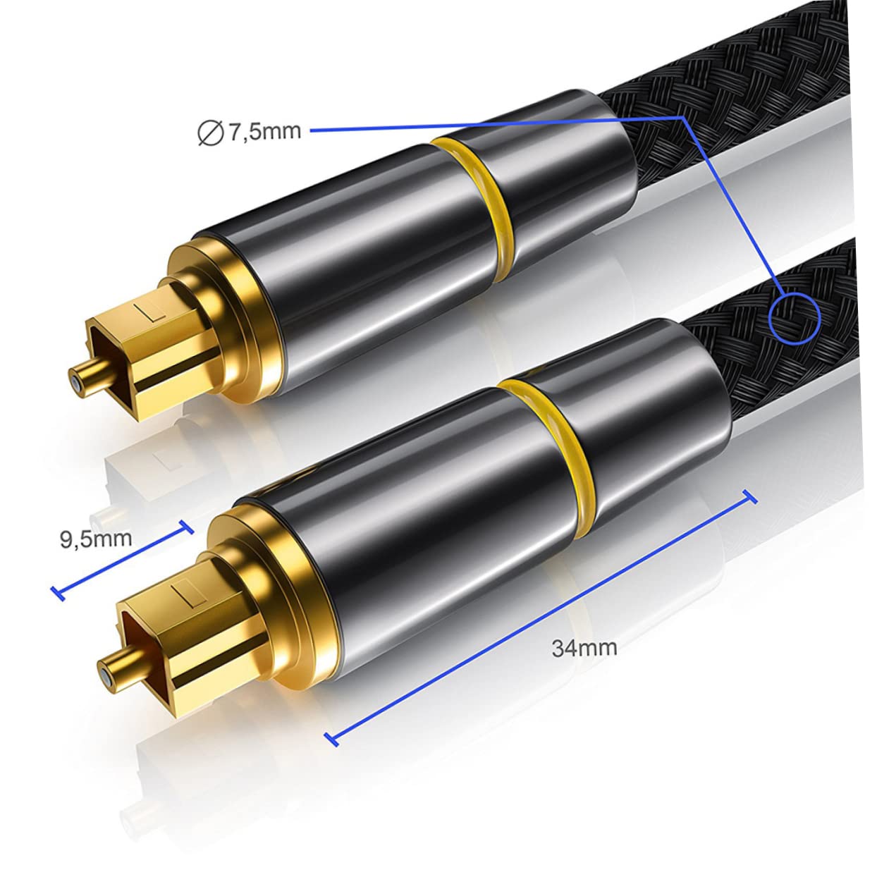UPKOCH Câble Audio à Fibre Optique Noir 15 Mètres Gaine de Protection, Haute Durabilité et Résistance la Déformation, pour Home Cinéma et Équipements Audio