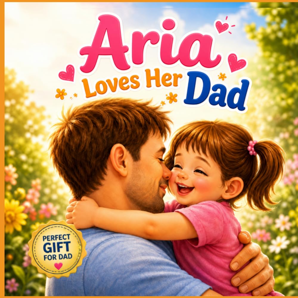 Aria Loves Her Dad: Personalized Father and Daughter Gift Book | Keepsake Story for Aria and Dad (Three Hearts Personalized Book Series (Aria))