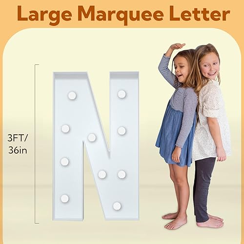 Miniatura 5 de imprsv Letras de marquesina de 3 pies, letras iluminadas de marquesina de mosaico para cumpleaños, baby shower, boda, compromiso, fiesta, decoración