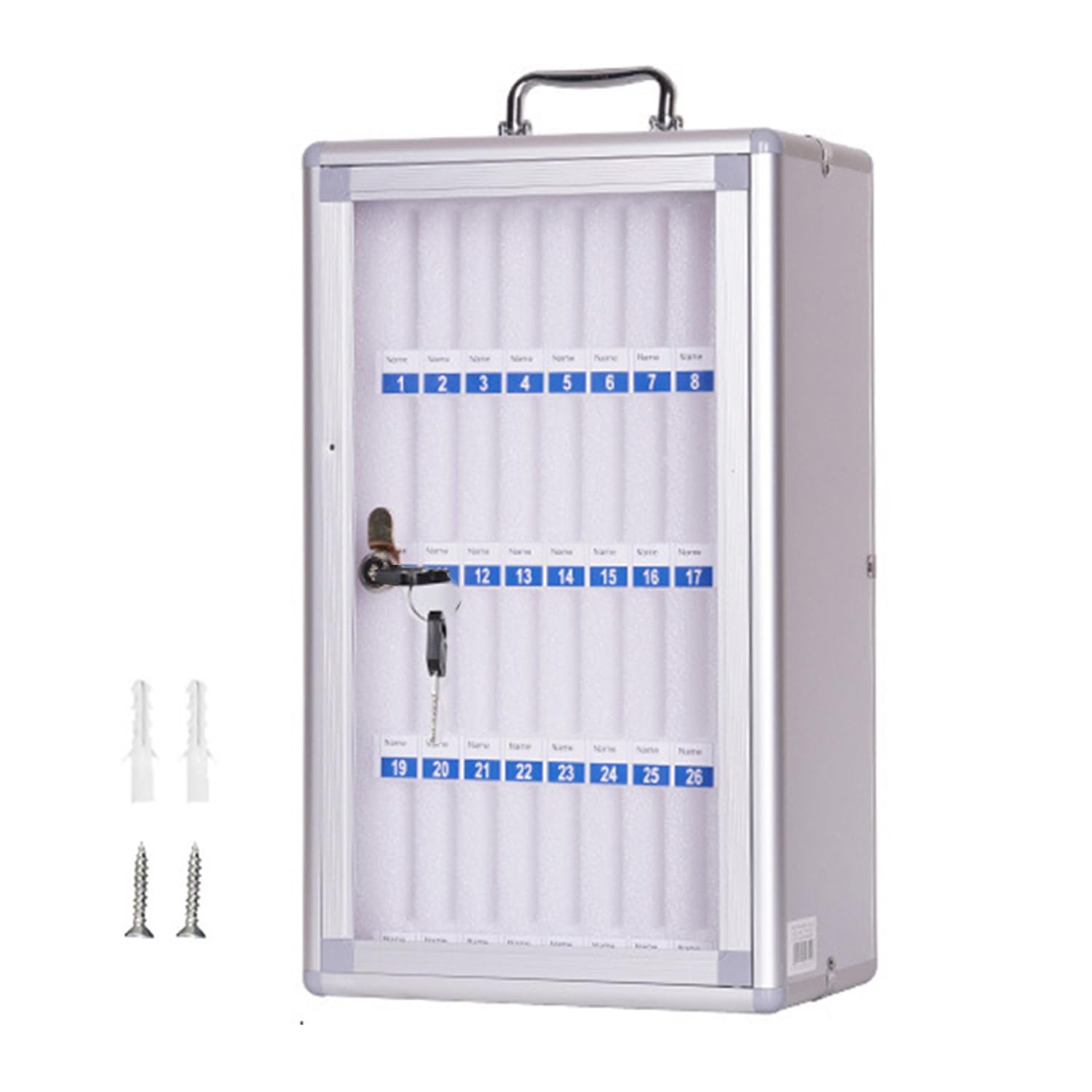 Armario De Almacenamiento Para Teléfono Móvil,Armario De Almacenamiento Aluminio,Para Teléfono Móvil Con Asa Montable En Pared Para Colegio, Aula, Oficina, Examen (36 Ranuras/Plateado)