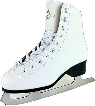 American Athletic Tricot Lined Ice Skates for Girls - Recreational Kids Figure Skates with Ankle Support, Padded Liner, Stainless Steel Blades - Suitable for Indoor & Outdoor Ice Skating