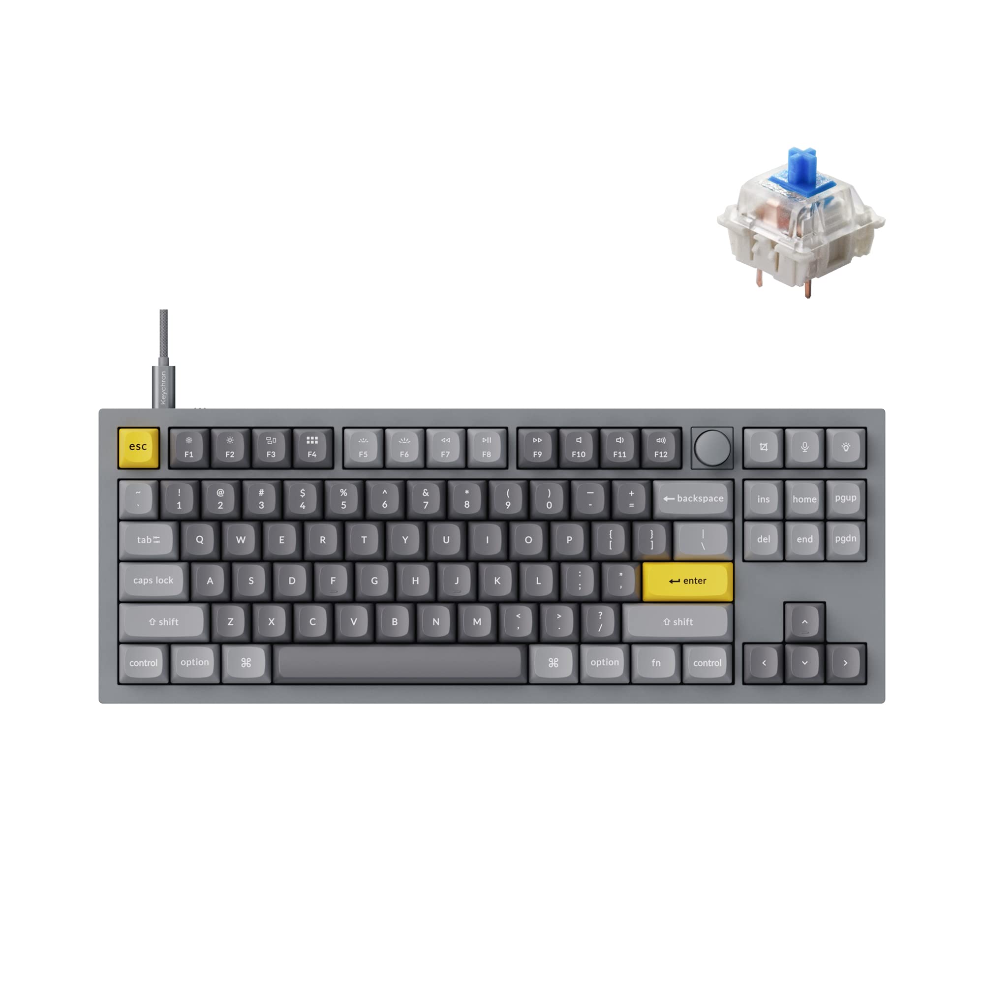 は*ま様 Keychron Q3 Knob Version Amazon.com: Keychron Q3 有線客製化機械鍵盤旋鈕版本,TKL QMK