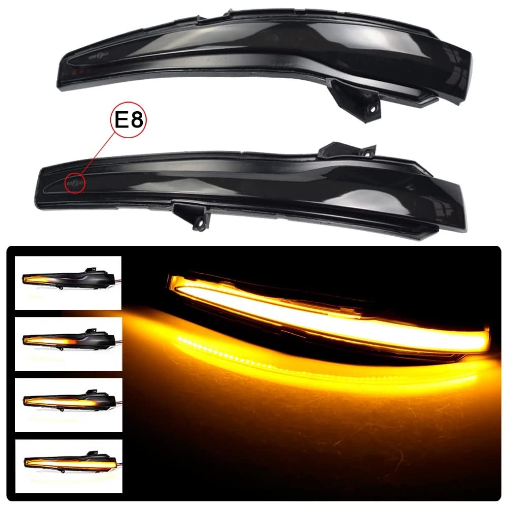 Indicatori di direzione dinamici a LED per specchietti retrovisori laterali per Mercedes-Benz W205 X253 W213 W222 W447 (giallo(nero))