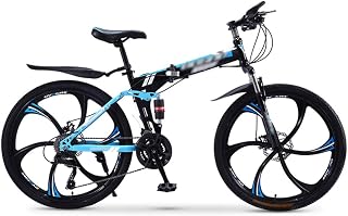 ZXC Adjustable outdoor bicycle adult folding mountain bike 24 inch shock absorption off-road variable speed bike unisex bicycle simple operation