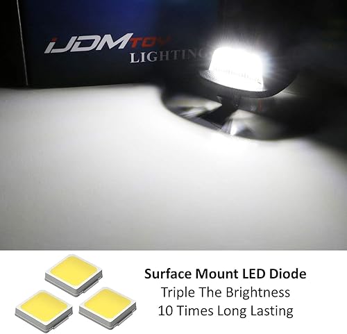 Miniatura 2 de iJDMTOY OEM-Fit - Kit de luz LED completa para placa de matrícula de 3 W, compatible con Nissan Xterra Frontier Navara de 1ª generación, alimentado