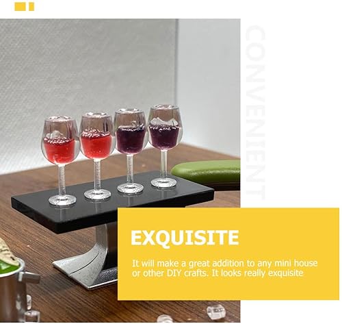 Miniatura 3 de TOYANDONA 10 copas de vino en miniatura para casa de muñecas, 112, mini copas de vino en miniatura para casa de muñecas, accesorios de cocina,
