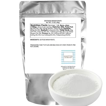 Dextrose Monohydrate, 7 Ounce Resealable Bag Dextrose Powder, Hampton Distribution