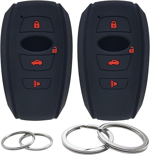 Miniatura 1 de GFDesign Funda de silicona para llavero de 4 botones, 2 unidades, sin llave, compatible con Subaru Ascent BRZ Crosstrek Forester Impreza Legacy