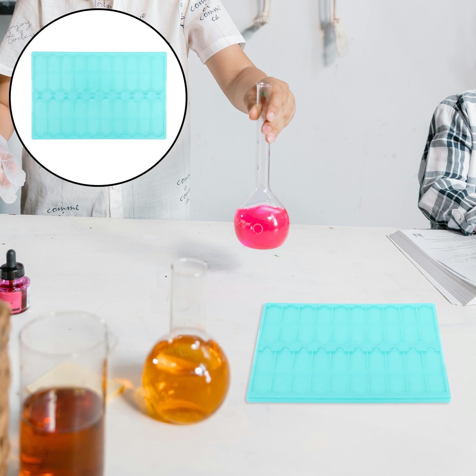 POPETPOP Soporte Diseño Ahorrador de Espacio de Plástico Verde y Experimentos de Diapositivas de Almacenamiento y Fácil Limpieza para Observación Celular Pack de 5 para Laboratorio