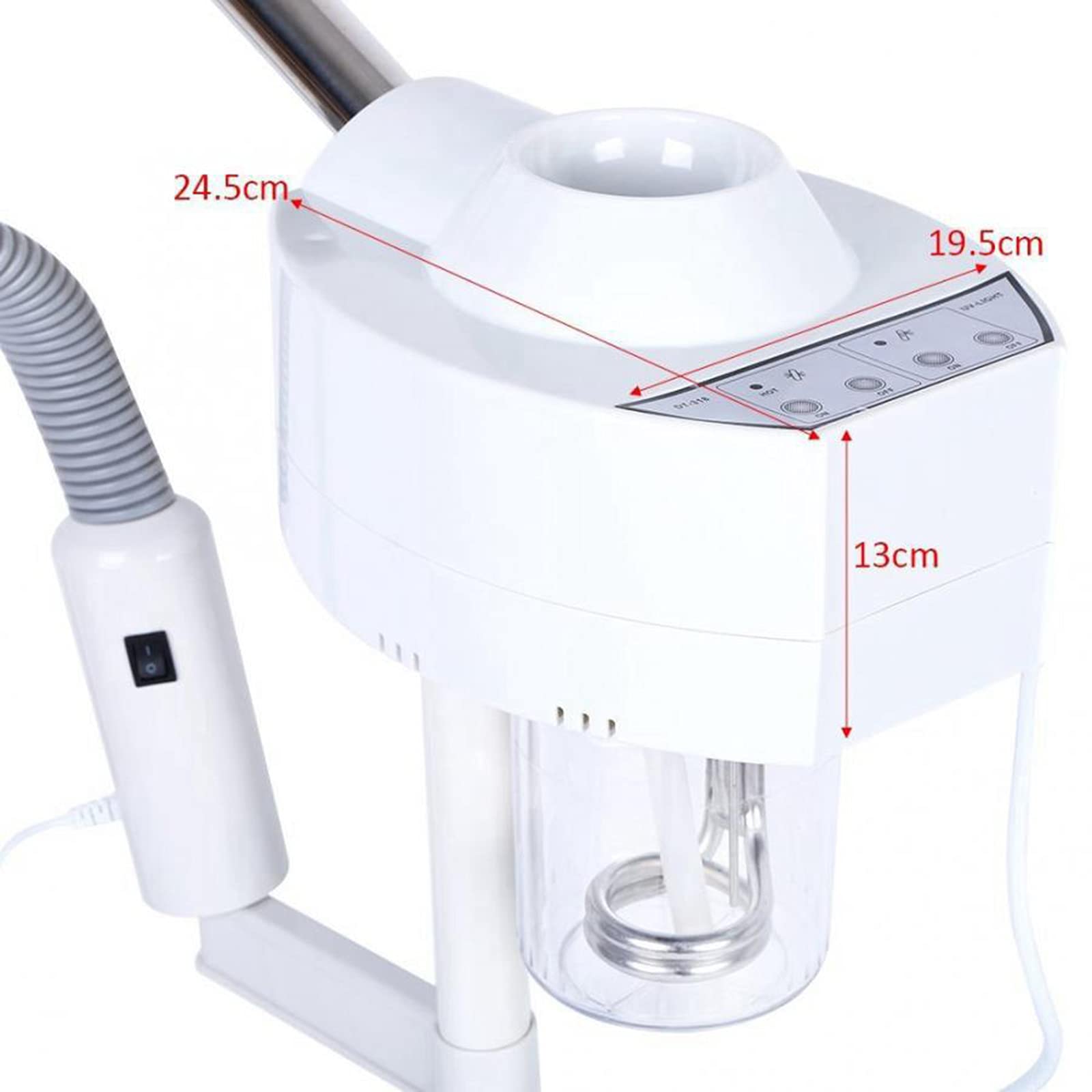 Vaporizador facial 2 en 1, 750 W, 220 V, 360 °, lupa giratoria, vaporizador para sauna facial, humidificador para casa y salón de belleza, estudio de belleza