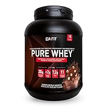 EAFIT Proteine in Polvere Whey 750 g Gusto Cioccolato Nocciola|31 g per Shaker Proteine |Whey Protein Concentrate e Isolate, BCAA + L-Glutammina + Taurina, Integratore per Massa Muscolare, 11 Vitamine