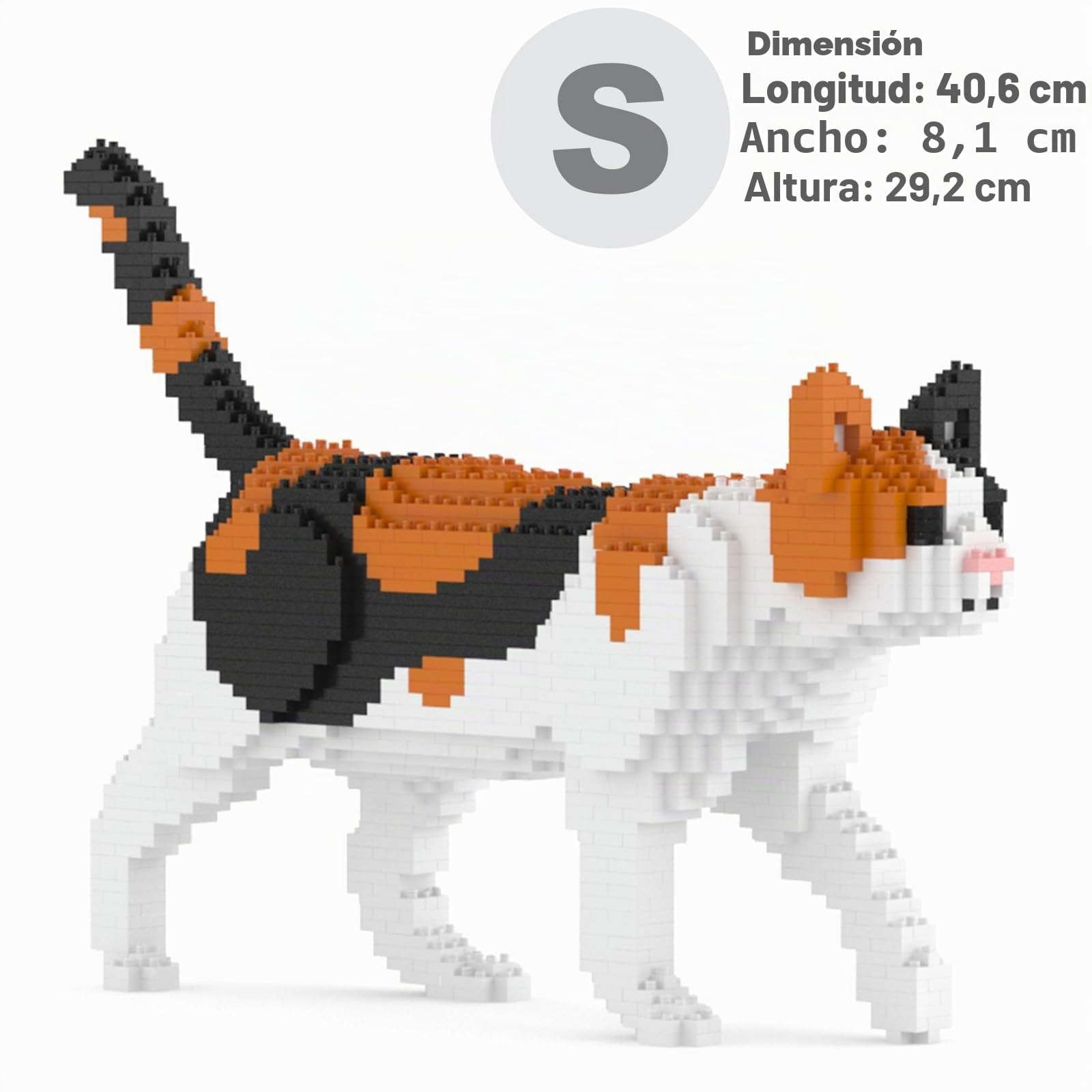 JEKCA, Cat 11S-M01B, Bloques de construcción de plástico, a partir de 14 años, Gato tricolor