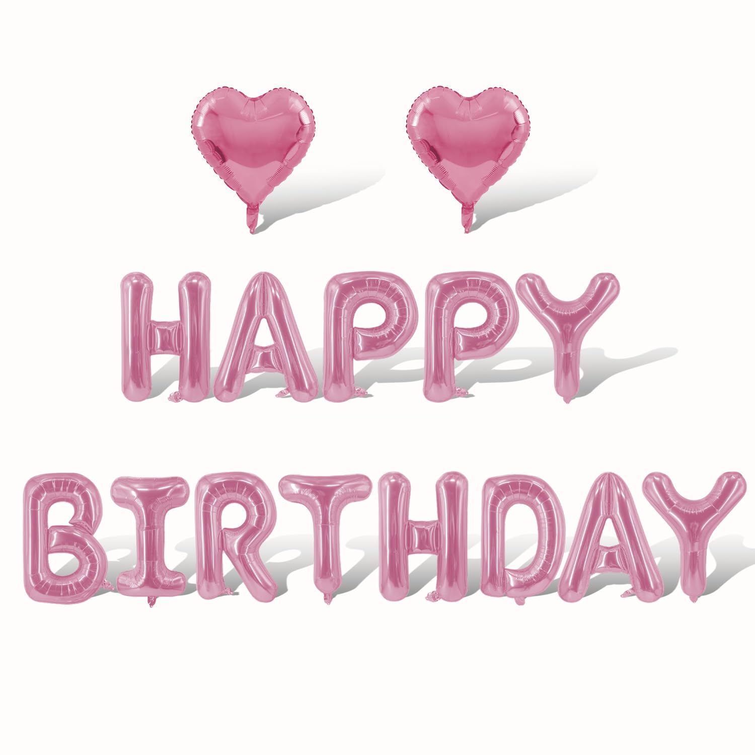 Pink Happy Birthday Balloons Banner Foil Balloons Letters Women's Balloon for Pink Themed Party Decoration Supplies Wedding Birthday Decoration Decor