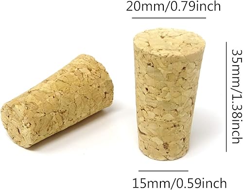 Miniatura 2 de Honbay Tapón cónico de madera blanda natural para botella, 10 unidades (0.787 x 0.591 x 1.378 in para cerveza)