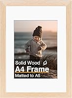 Vista 69 de KINLINK Marco de Fotos 11x14 Natural, Marco de Madera Maciza 11x14 con Plexiglás Acrílico para Fotos 5x7/8x10 Con Paspartú, Exhibición de Mesa