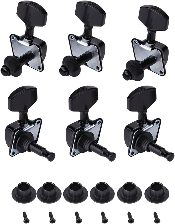 Vbestlife Guitar Tuning Machines, 3R 3L Semiclosed Guitar Tuning Pegs Machine Heads Tuners String Tuning Peg Tuning Key Pegs for Folk Guitar Musical Instrument Accessories