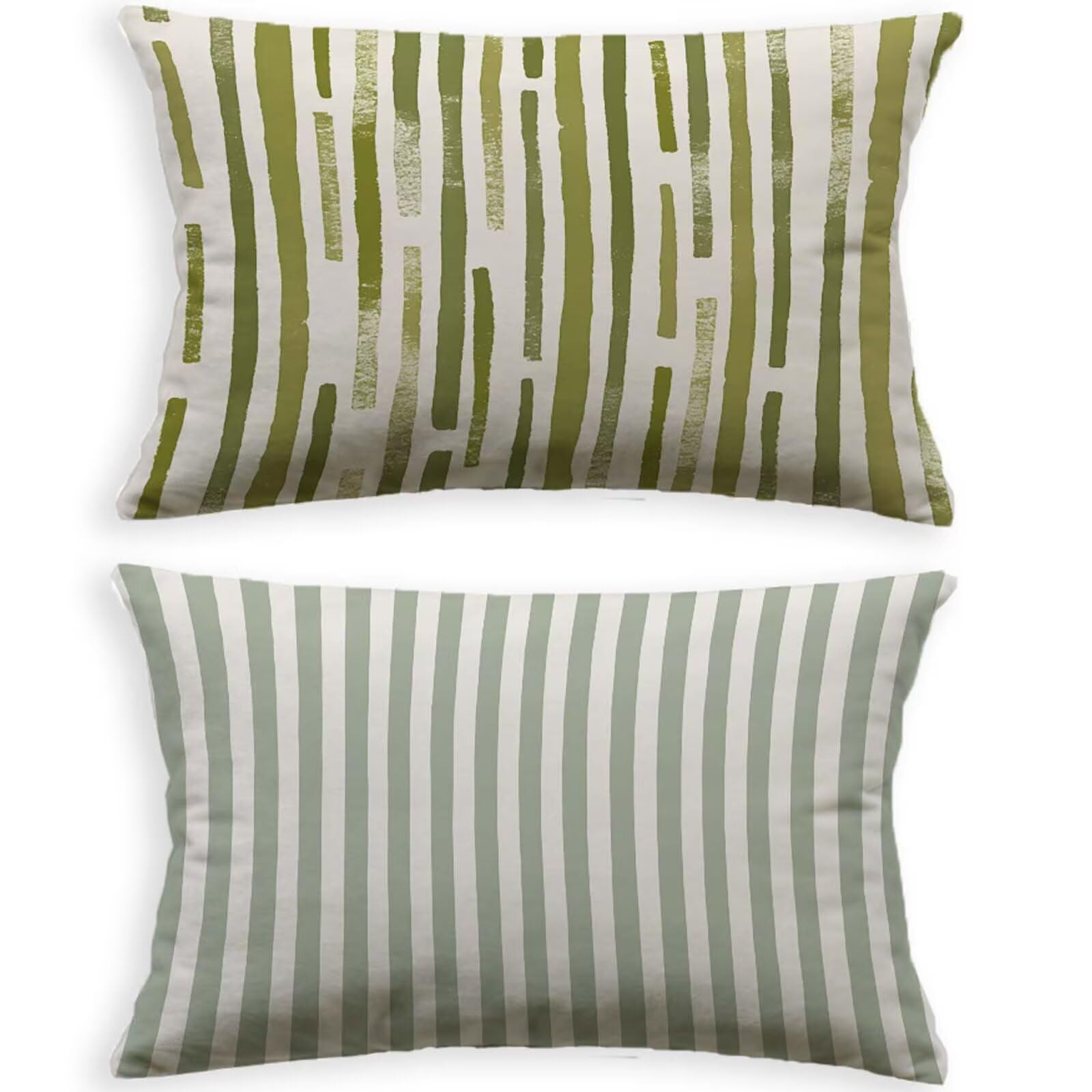 Housse de coussin vert sauge 70x90 cm lot de 2 en velours avec fermeture éclair invisible O-801B