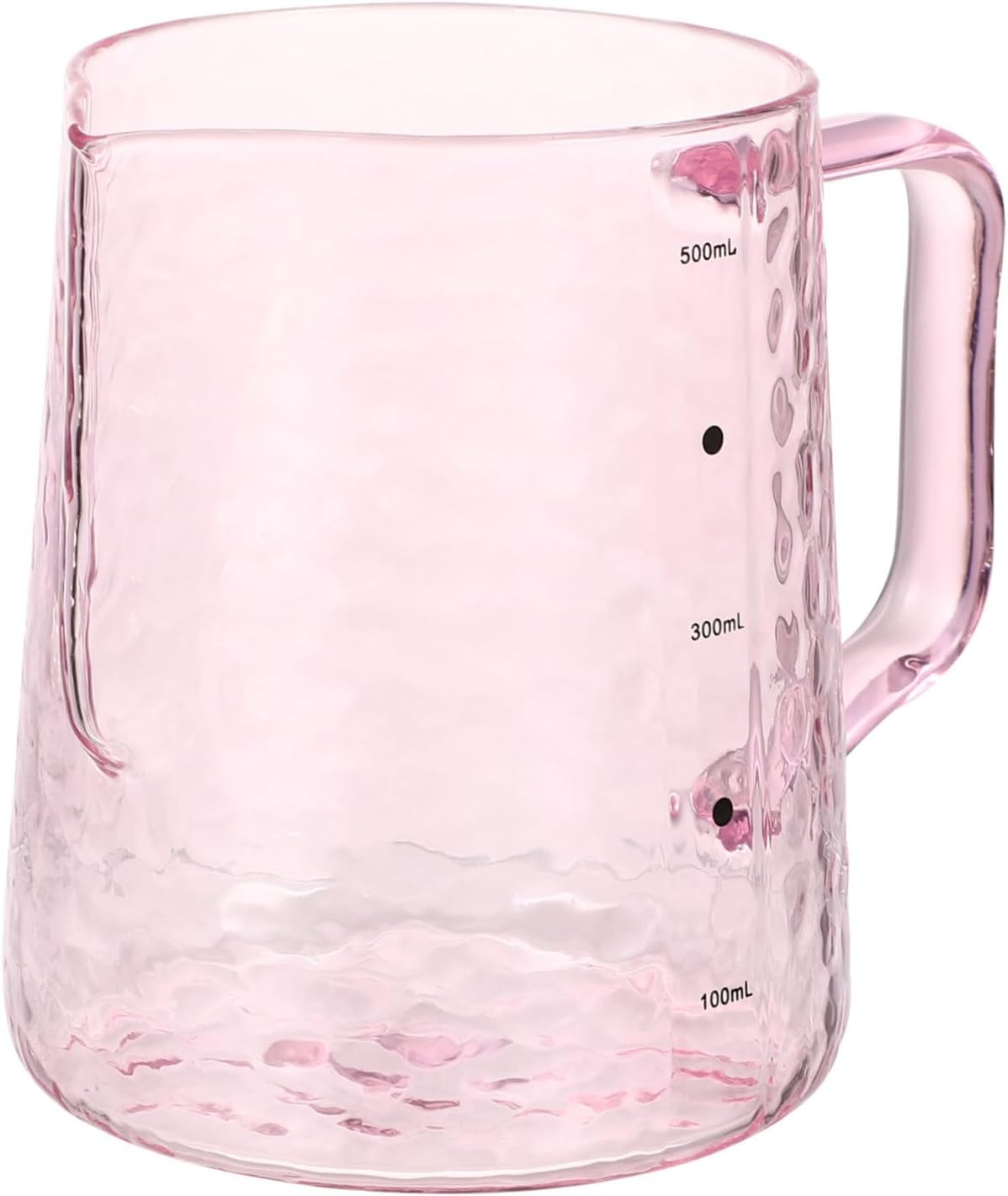Milk Frother Pitcher Pink 500ml Creamer Jug Glass Coffee Pot for Tea Party
