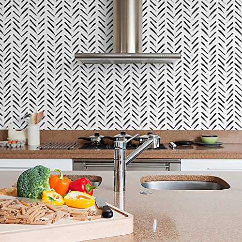 Vovoyager Black And White Geometric Peel And Stick Wallpaper 17.71In X 472In Stripe Contact Paper Modern Geometric Stripe Wallpaper Self Adhesive Removable Waterproof Wall Paper For Home Decoration #TOP7
