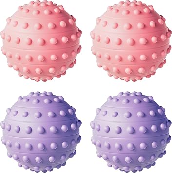 Spiky Massage Balls for Feet,4 Pcs 1.9 Hard Lacrosse Ball Deep Tissue Recovery Tool,Trigger Point Ball for Myofascial Release & Trigger Point Therapy Pink