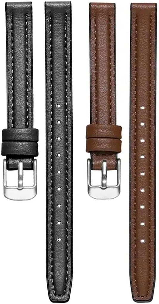 Band for Garmin Lily 2 Smart Watch, Soft Genuine Leather with Silicone Watchband Strap for Garmin Lily 2/Lily 2 Active Replacement