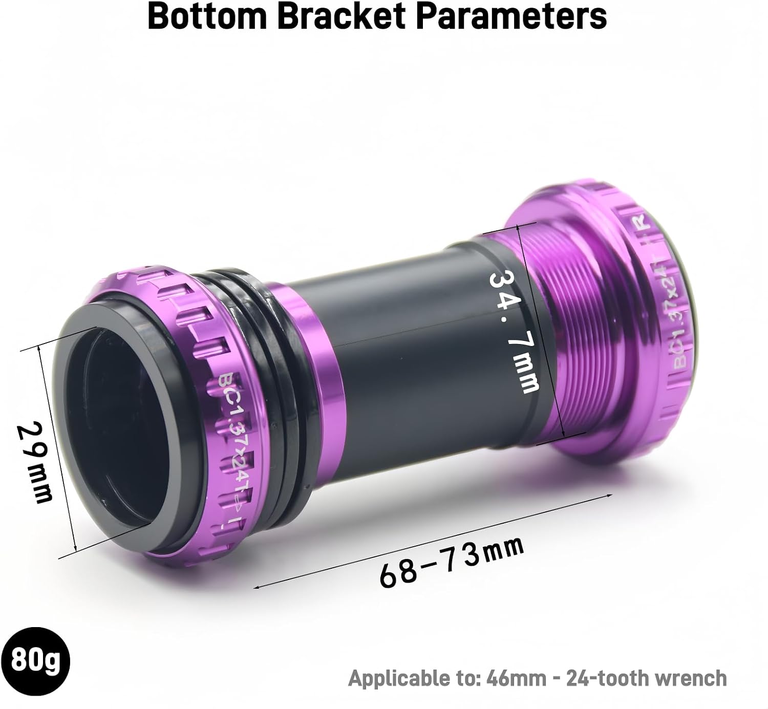 Dub Bottom Bracket 68/73mm 29mm English Threaded BB Compatible with Mountain Road Bikes (Black)