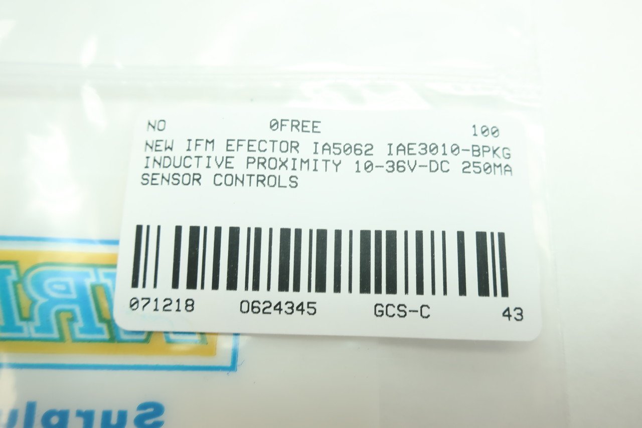 IA5062 IAE3010-BPKG INDUCTIVE Proximity Sensor 10-36V-DC D624345