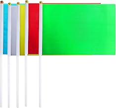 50 Packs Colorful Small Flags on Sticks Hand-hold Flag DIY Solid Color Hand-waved Banner Party Parade Celebration Sports Kindergarten School Events Festival Outdoor Decoration 14 * 21cm/5.5 * 8.2in