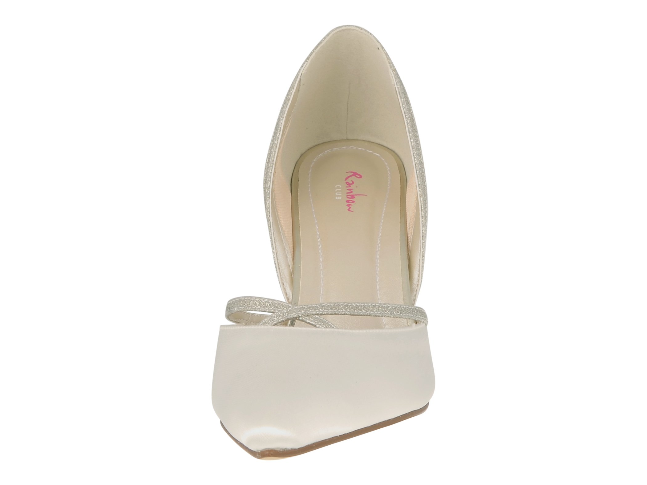 Rainbow Club Brautschuhe Georgia - High Heels - Ivory Glitzer Satin