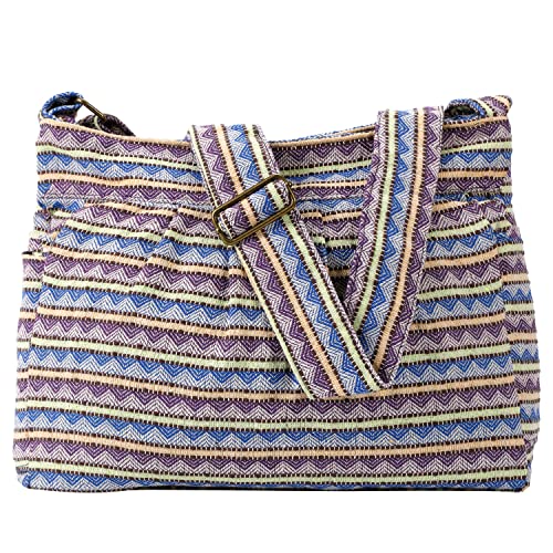 Image of Casual Large Durable Fabric CrossBody Hobo Shoulder Messenger Travel Purse Wallet Handbag Tote Bag