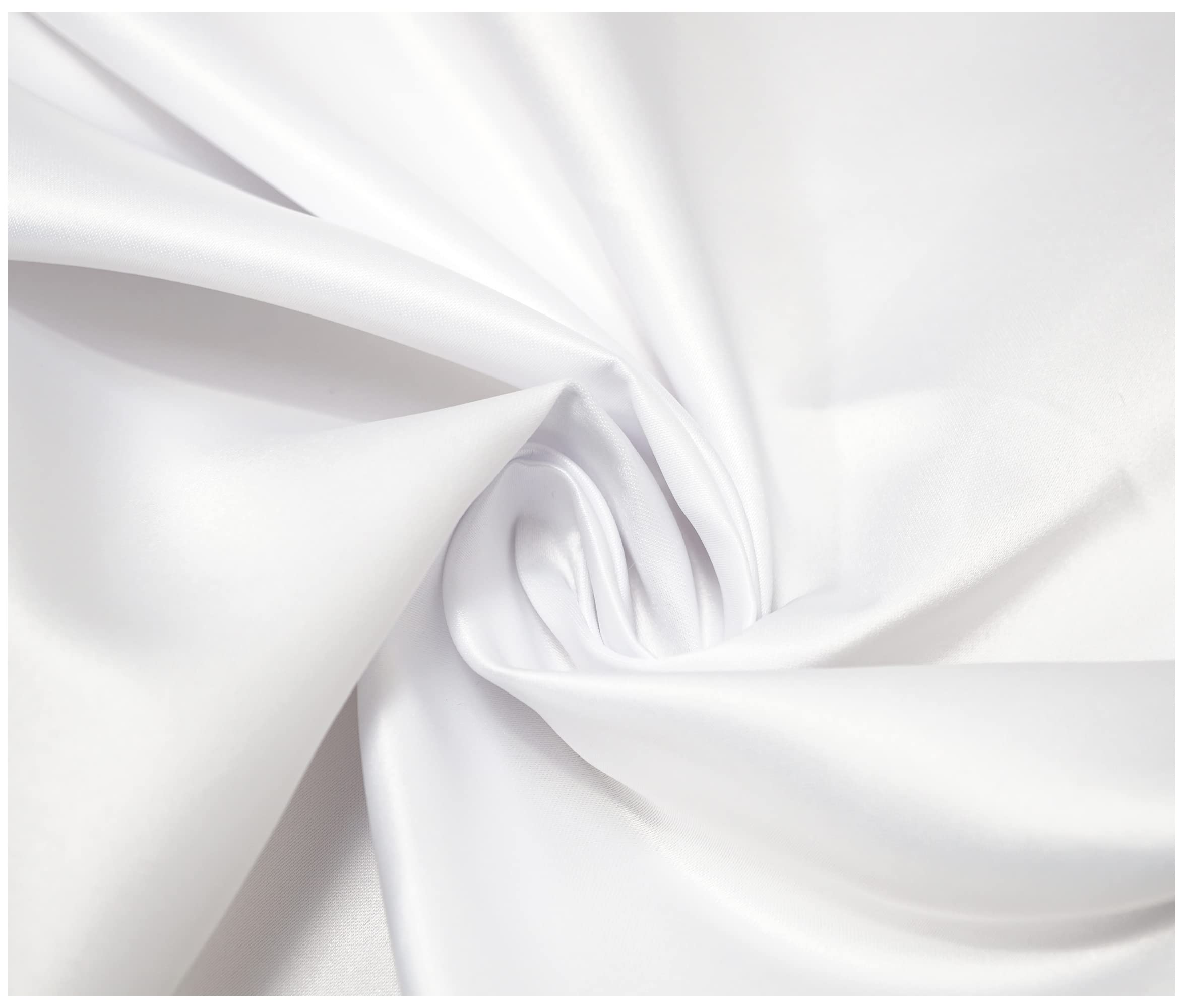 Matte Duchess Bridal Satin Polyester Fabric for Dressmaking Wedding Crafts Quilting Sewing 150cm Wide (10 Metre (1000 x 150cm), White)