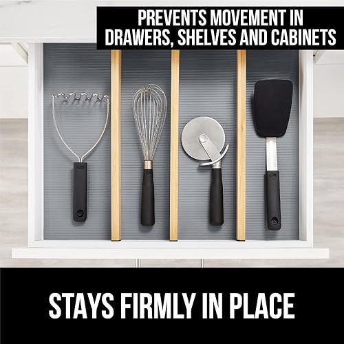 Miniatura 7 de Gorilla Grip Juego de 4 revestimientos de alambre para estantes y forro acanalado para cajones, tamaño de revestimiento de estante de alambre 18 x