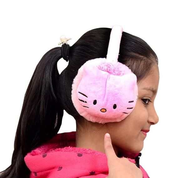 Global Laurent Boys and Girls Winters Cute Ear Muffs Warmer for Outdoor Wear and Foldable Head Hair Accessory (Random Colours-Designs, 3-15 Years)