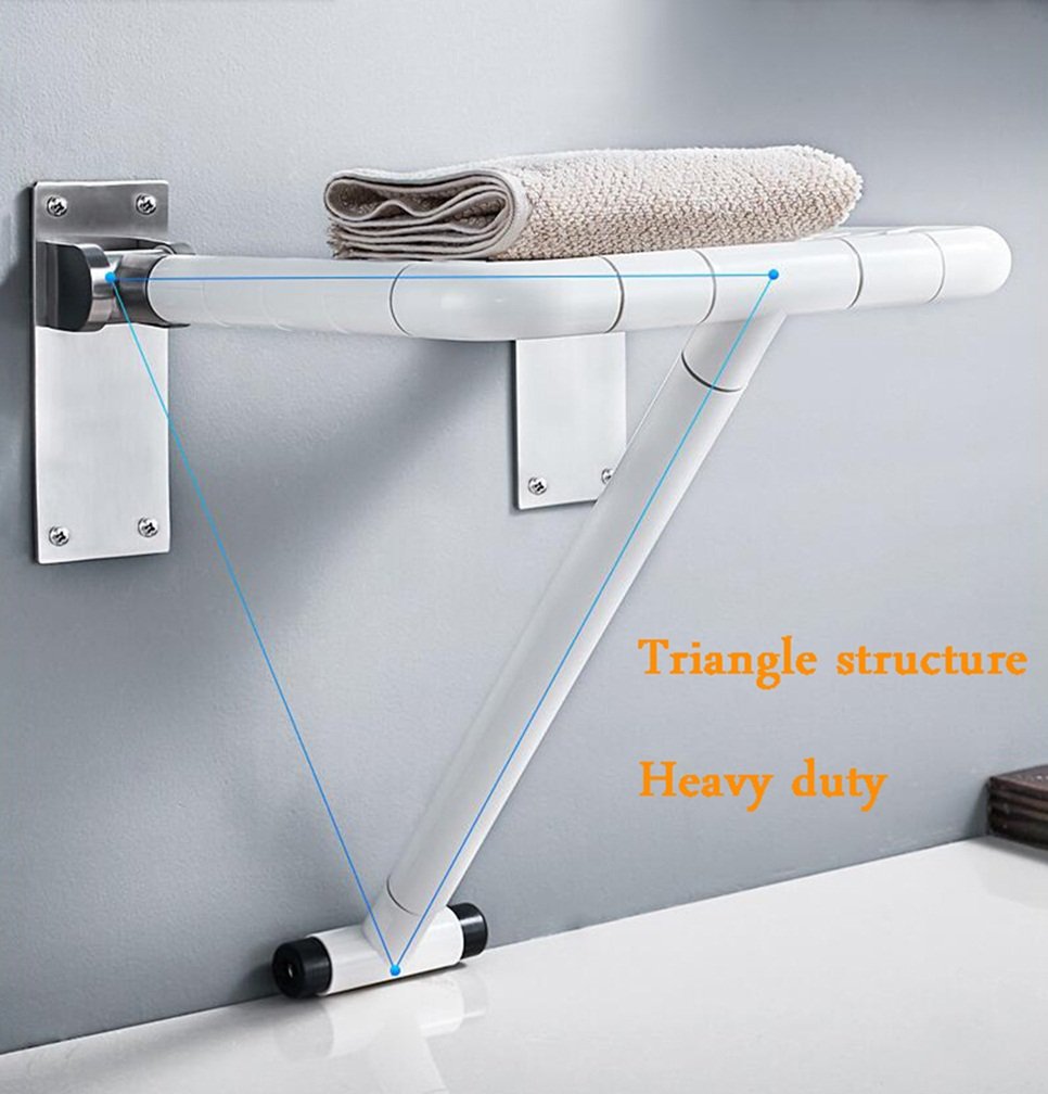 Taburete de ducha plegable montado en la pared, base de acero inoxidable, asiento antideslizante para ancianos, discapacitados, embarazadas, soporte de peso pesado