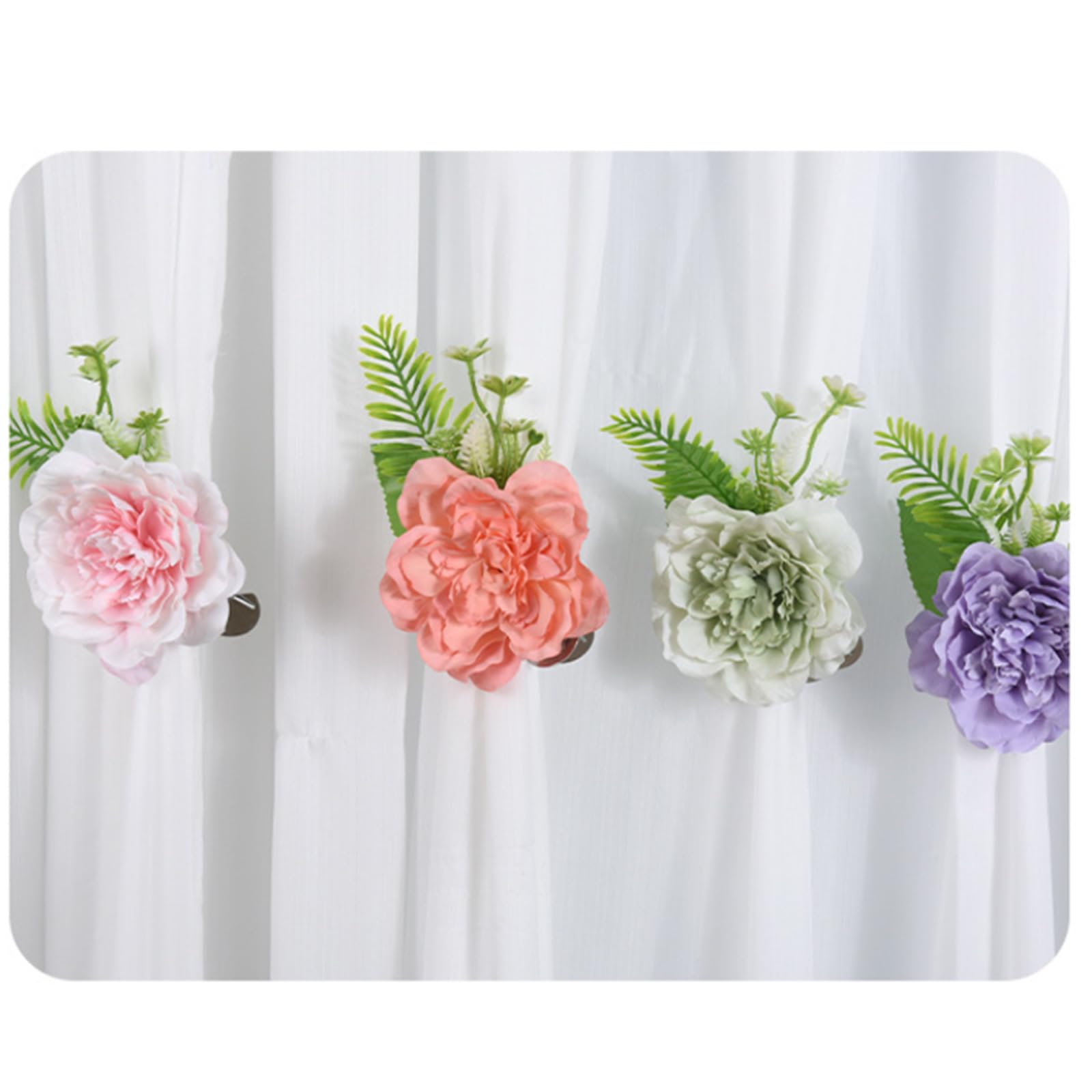 PATIKIL Fermacurtain Con Fiori Di Loto, 2 Pezzi, Colore Azzurro Cielo, Fermagli In Metallo Con Fiori In Tessuto, Per Tende In Casa E Ufficio