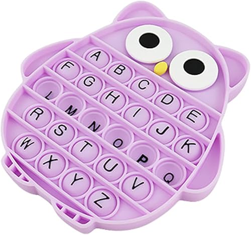 Miniatura 2 de Juguetes sensoriales de burbujas para apretar, letras del alfabeto de búho, juguetes sensoriales para apretar, regalos novedosos para niños y niñas,