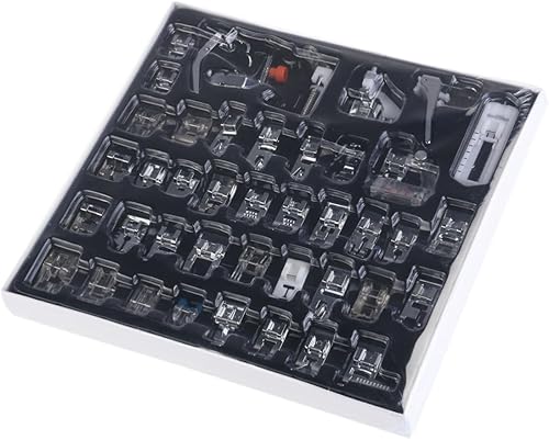 Miniatura 5 de EXCEART Pies de coser para máquina de coser, 42 piezas, para máquina de coser, con cremallera, para máquina de coser, prensatelas, máquinas de coser