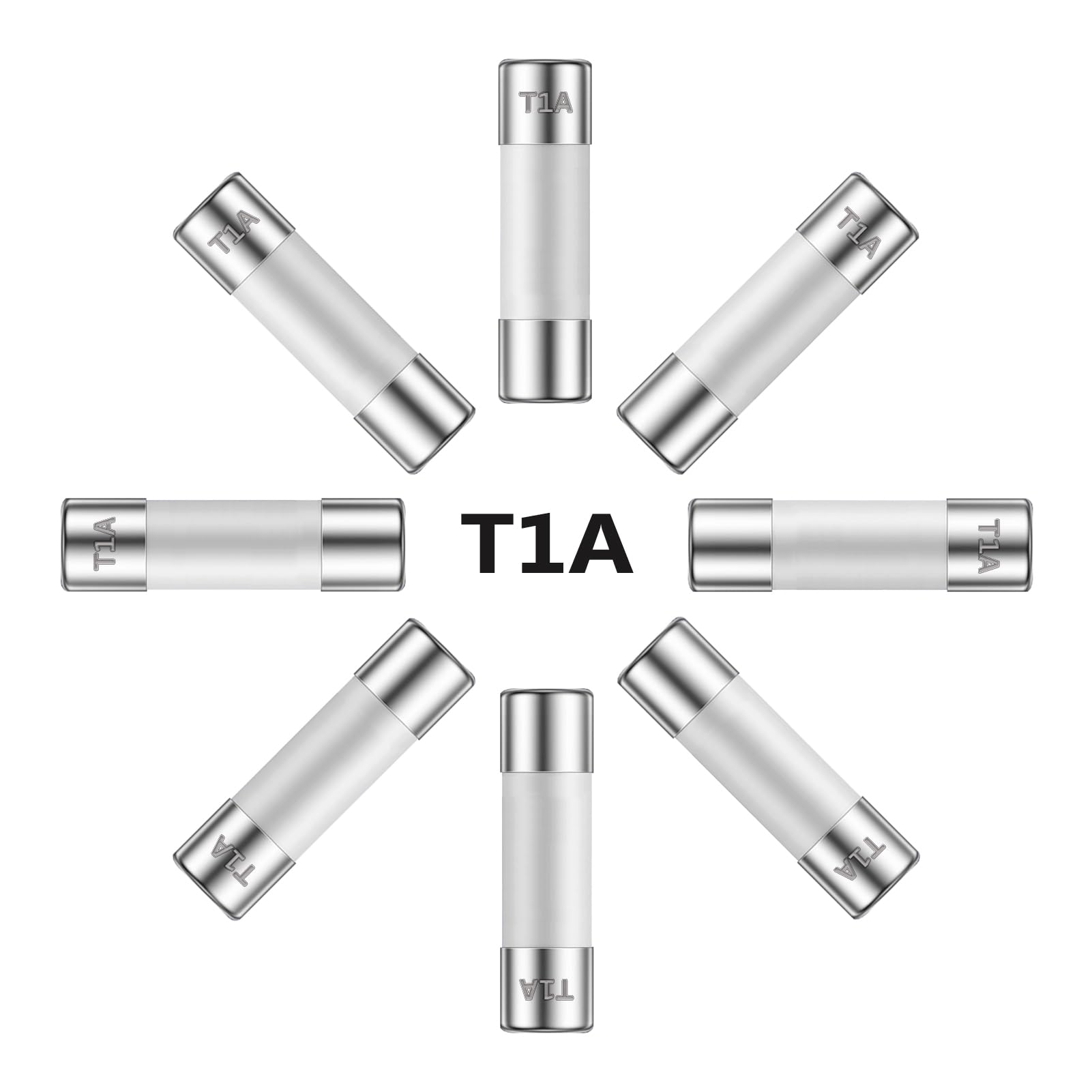 ALLECIN 5x20MM 1A 250V Slow Blow Ceramic Fuses 0.2 x 0.78 Inch 1