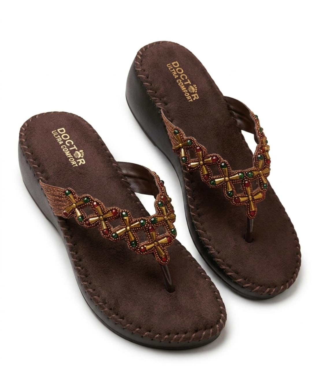 Women's Chappal with Jari Embroidery Work, Cushioned Footpad-picture-32