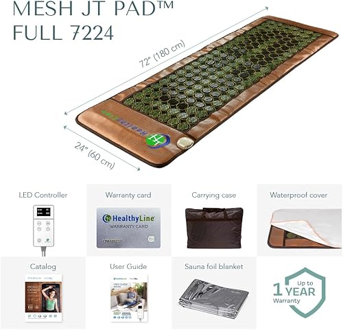 Miniatura 8 de PEMF 7.83 Hz TAO Amatista Turmalina Piedra de obsidiana calentada cuerpo completo 72 x 24 pulgadas manta iones negativos / abeto / infrarrojo /